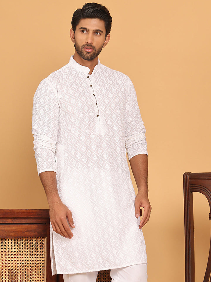 Embroidered Cotton Kurtas For Men