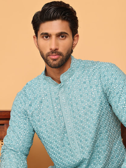 Viscose Sequins And Embroidered Kurtas For Men