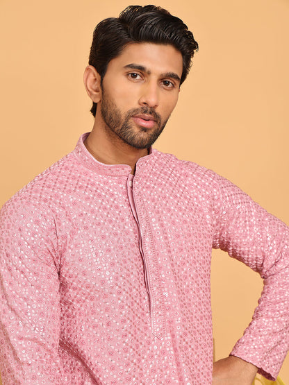 Viscose Sequins And Embroidered Kurtas For Men