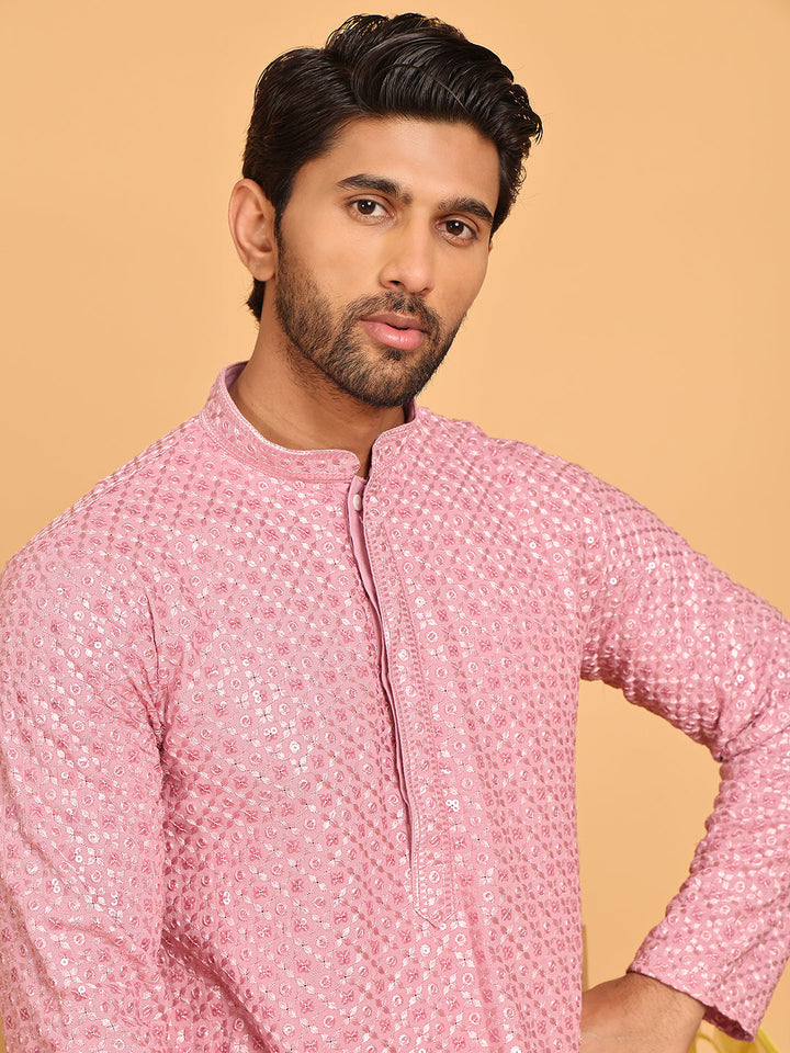 Viscose Sequins And Embroidered Kurtas For Men
