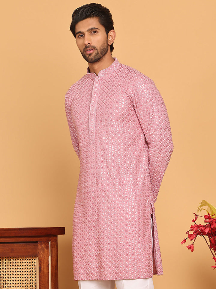 Viscose Sequins And Embroidered Kurtas For Men