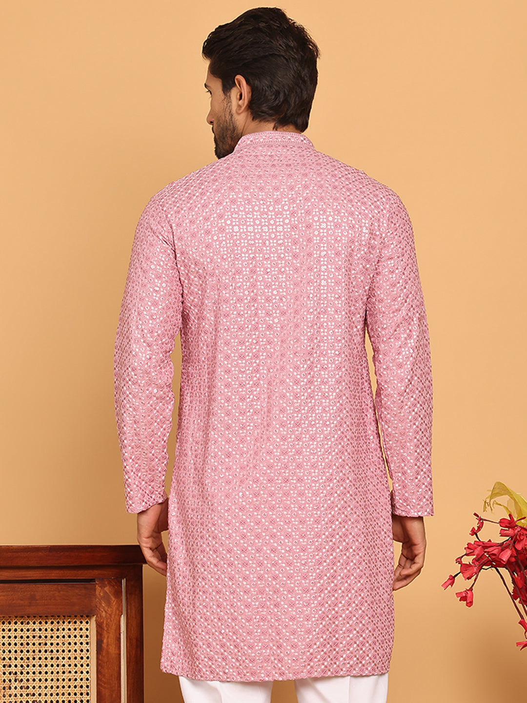 Viscose Sequins And Embroidered Kurtas For Men