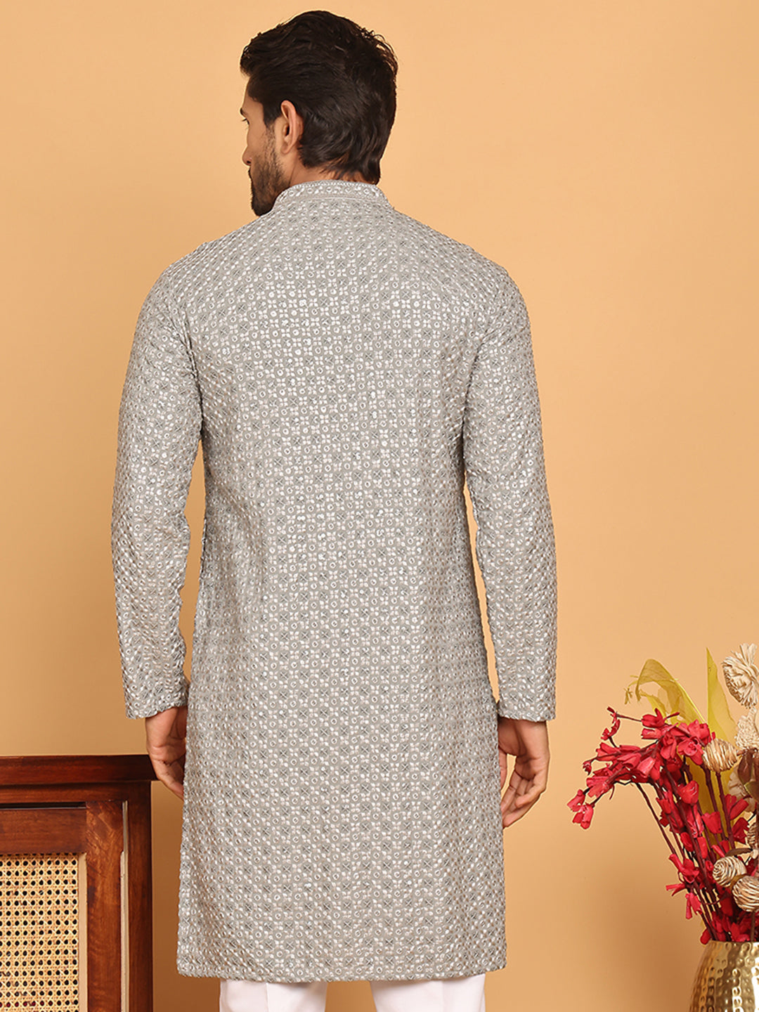 Viscose Sequins And Embroidered Kurtas For Men