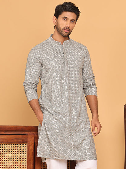Viscose Sequins And Embroidered Kurtas For Men