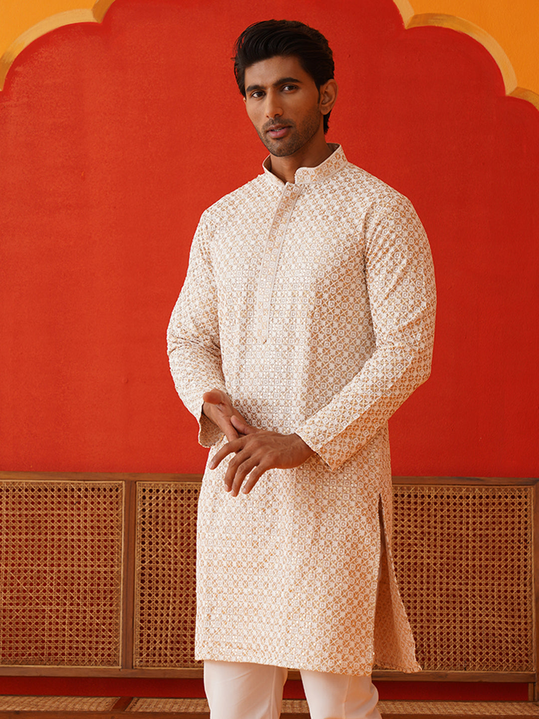Sequins &amp; Embroidered Kurtas For Men