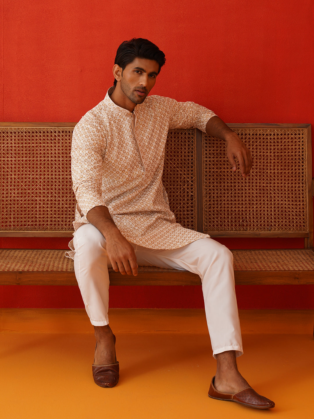 Sequins &amp; Embroidered Kurtas For Men
