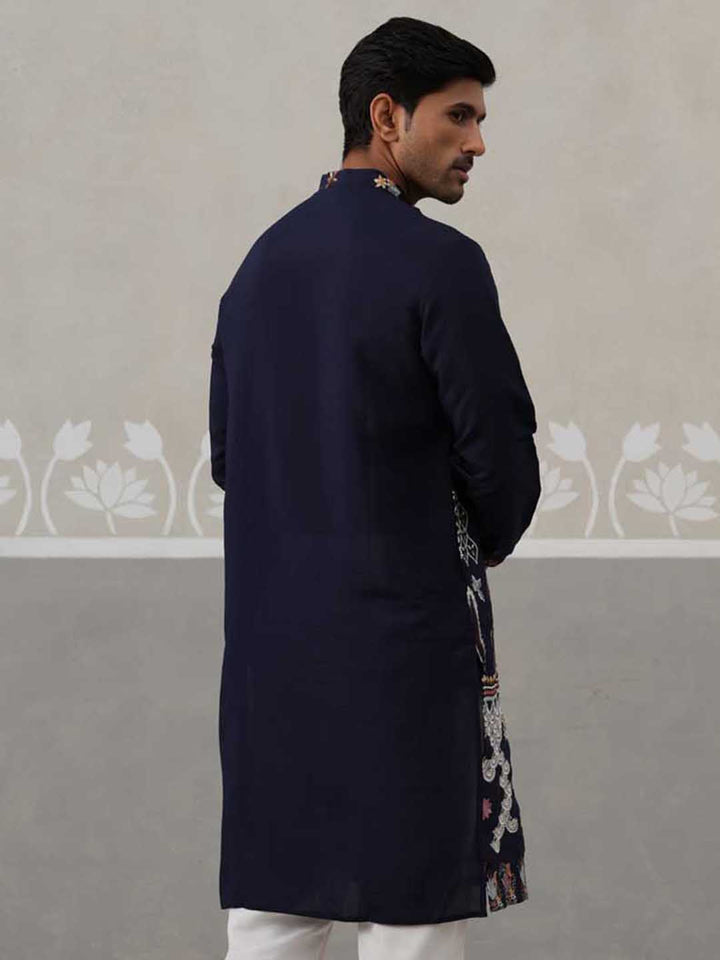 Floral Embroidered And Sequins Kurta.