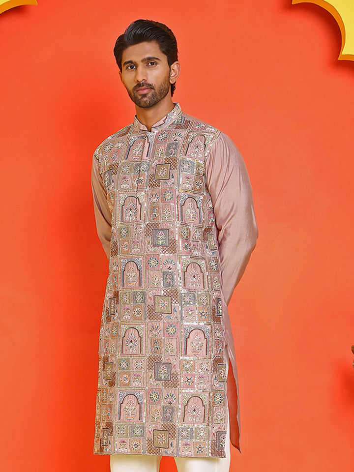 Embroidered Straight Kurtas For Men