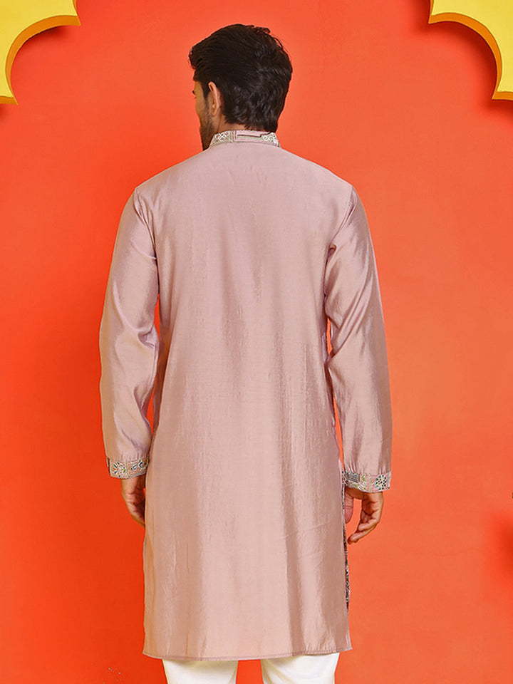 Embroidered Straight Kurtas For Men