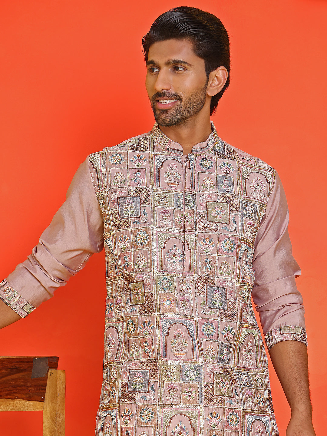 Embroidered Straight Kurtas For Men
