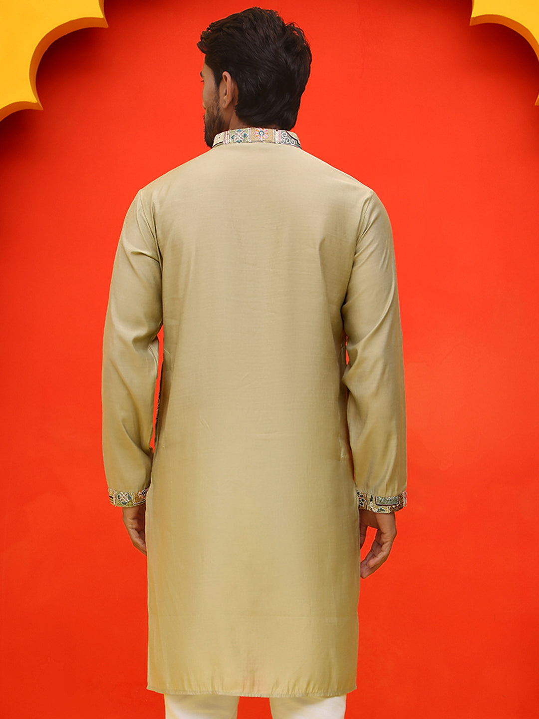 Embroidered Straight Kurtas For Men