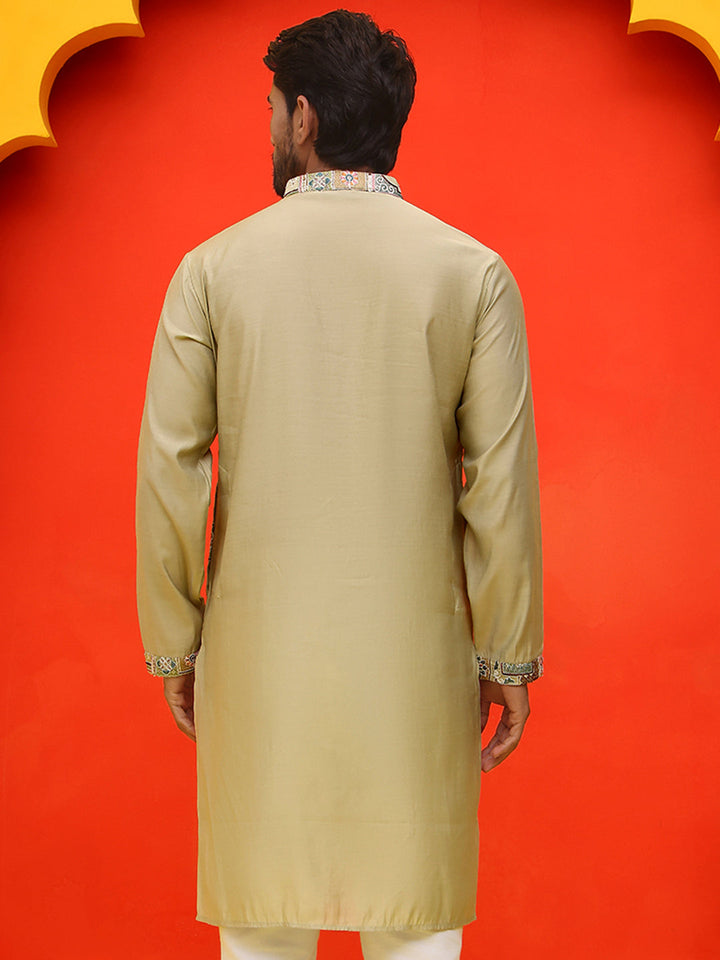 Embroidered Straight Kurtas For Men