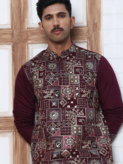 Embroidered Straight Kurta For Men