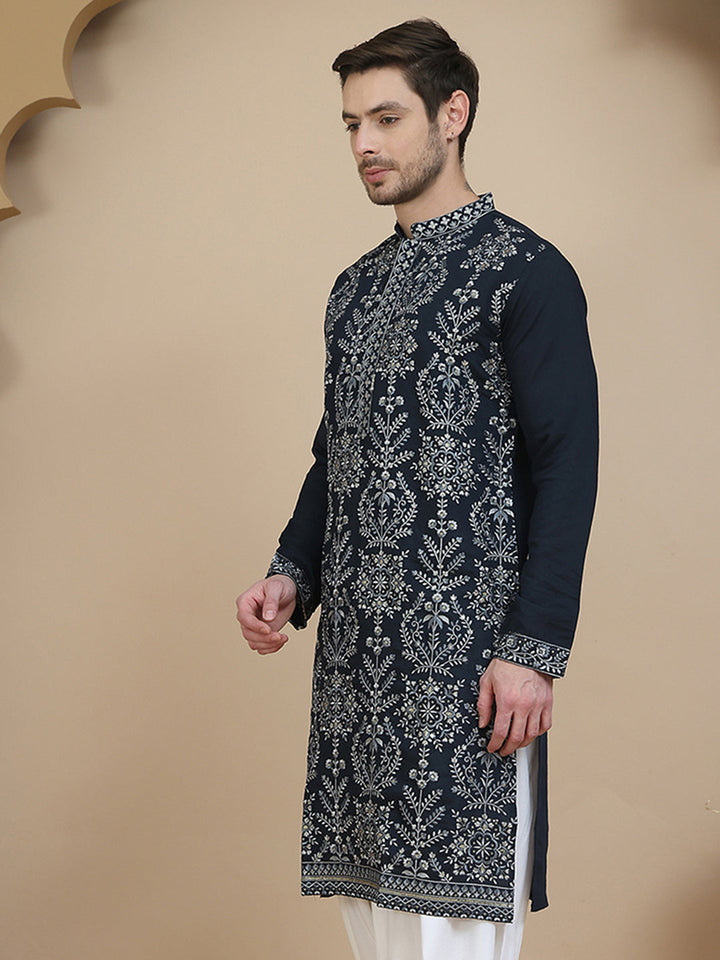 Embroidered Silk Blend Kurtas