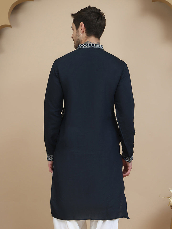 Embroidered Silk Blend Kurtas