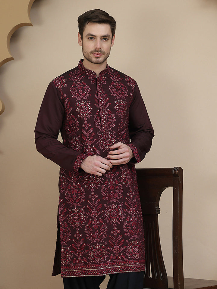 Embroidered Silk Blend Kurtas