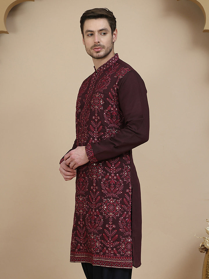 Embroidered Silk Blend Kurtas