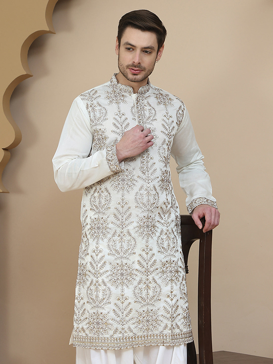 Embroidered Silk Blend Kurtas