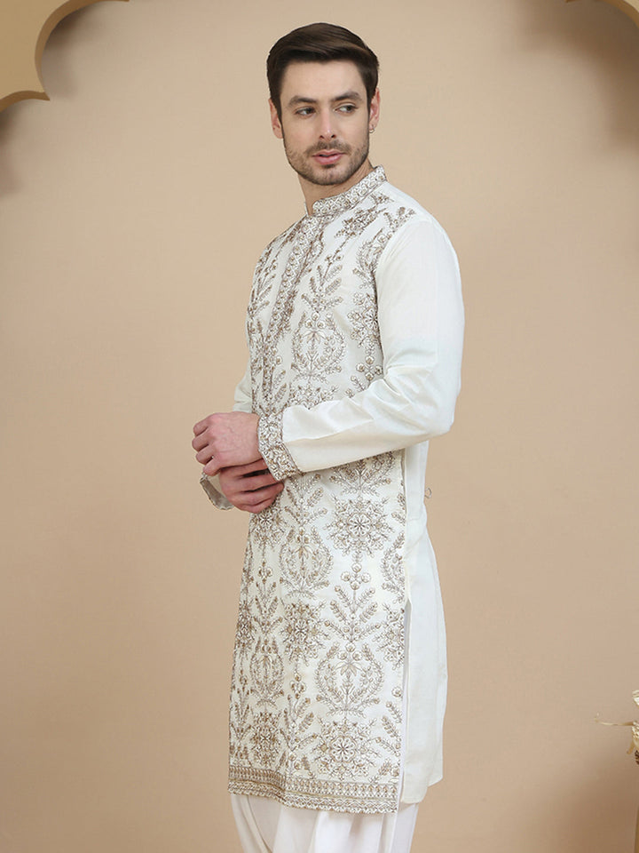 Embroidered Silk Blend Kurtas