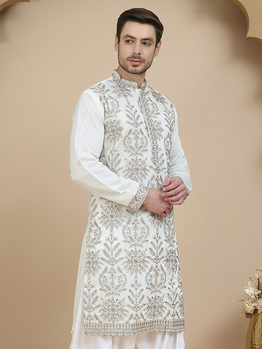 Embroidered Silk Blend Kurtas