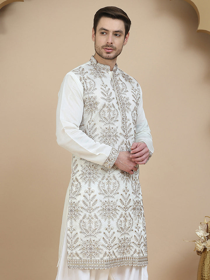 Embroidered Silk Blend Kurtas