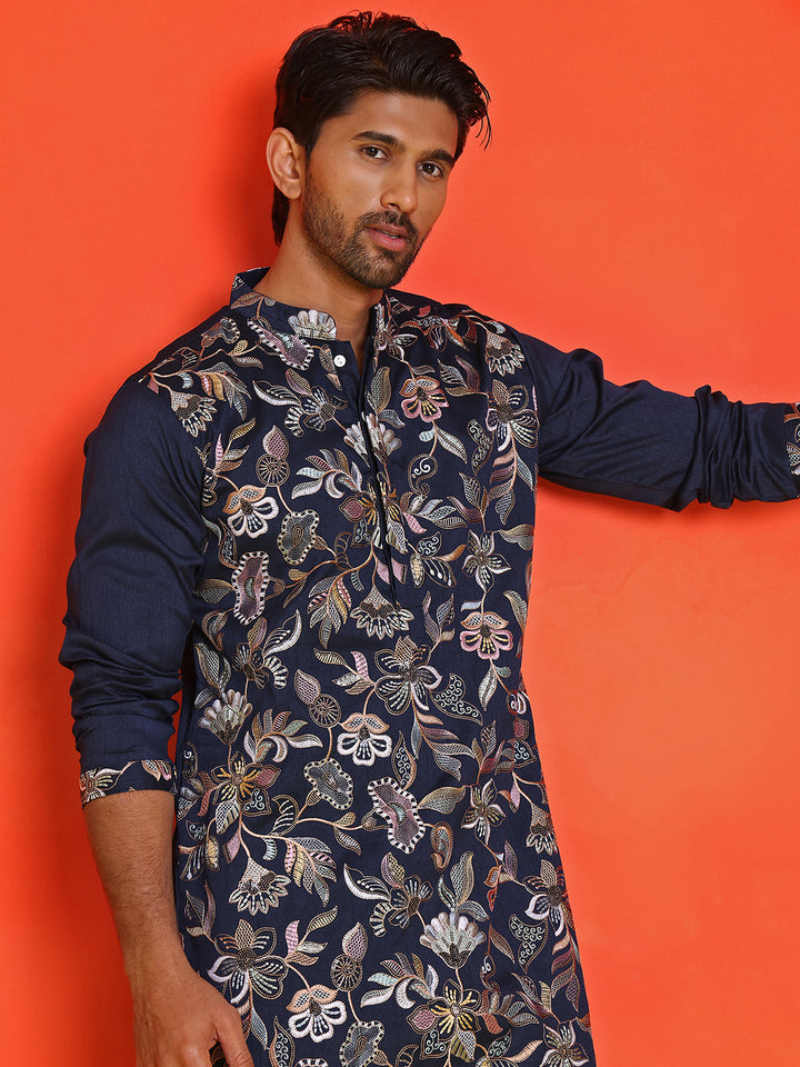 Embroidered Straight Kurtas  For Men