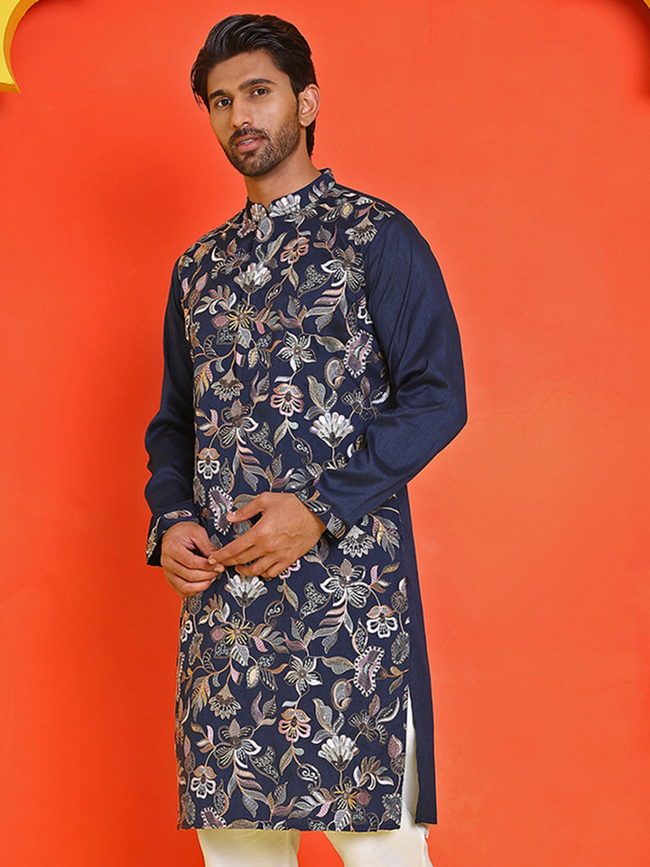 Embroidered Straight Kurtas  For Men