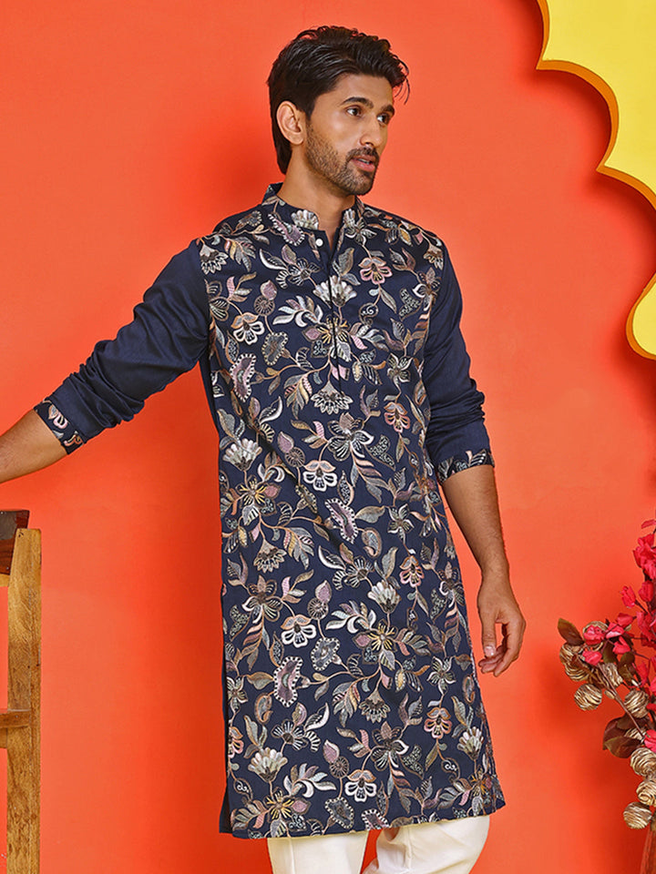 Embroidered Straight Kurtas  For Men