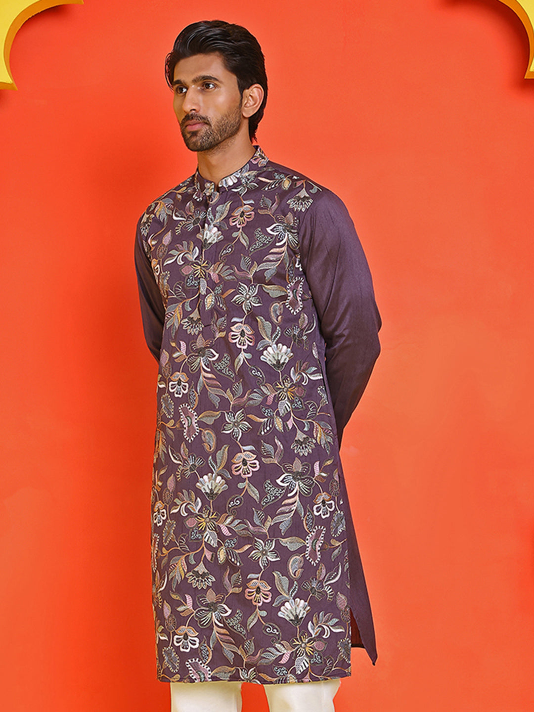 Embroidered Straight Kurtas  For Men