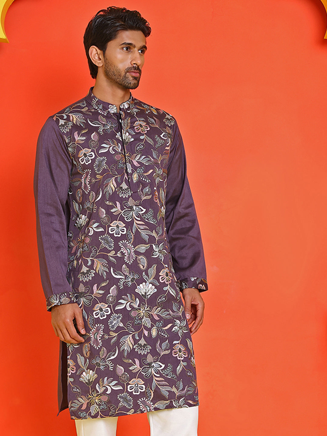 Embroidered Straight Kurtas  For Men