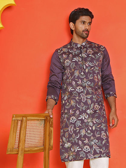 Embroidered Straight Kurtas  For Men