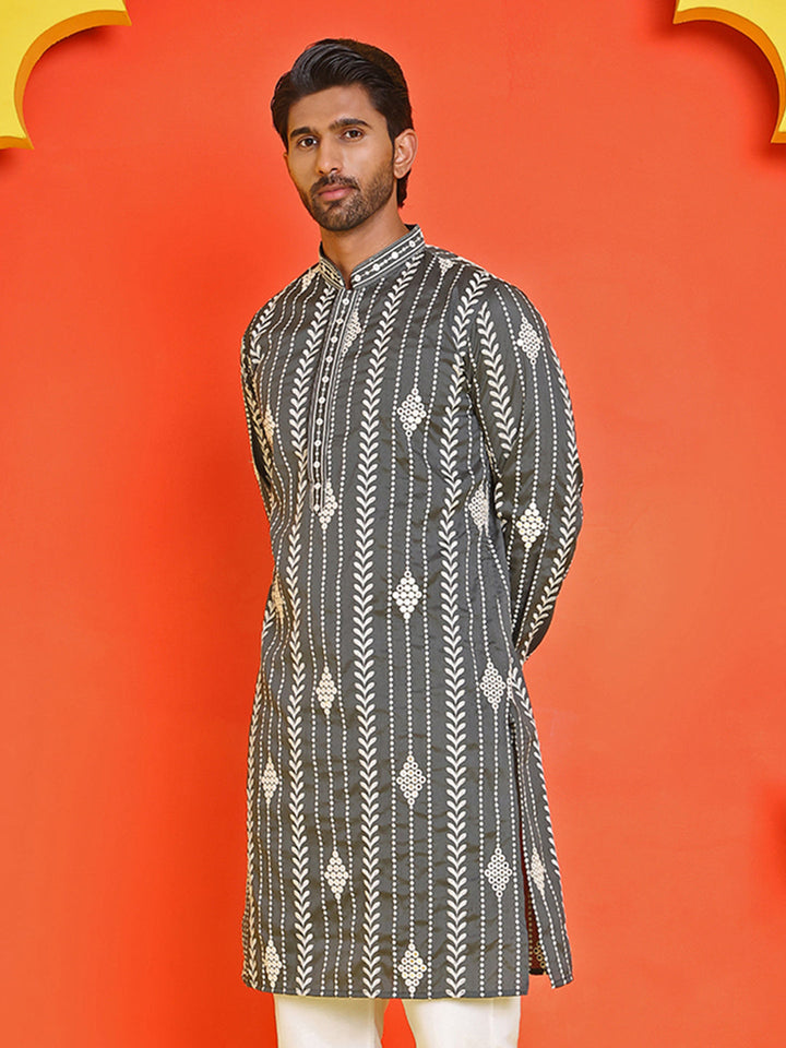 Embroidery And Mirror Work Straight Kurtas.