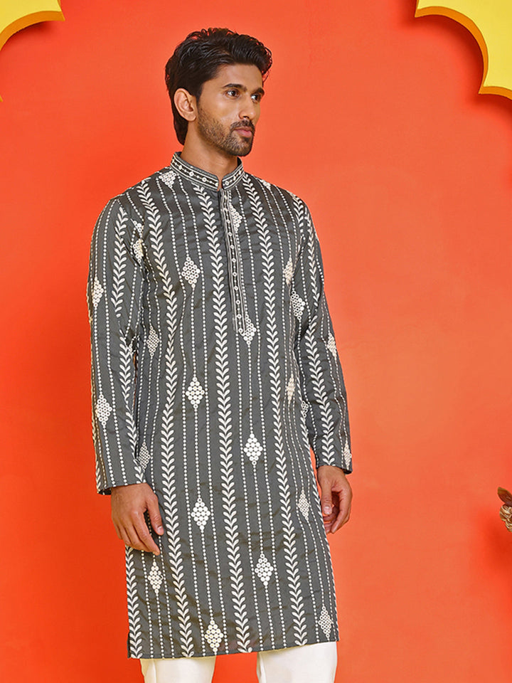 Embroidery And Mirror Work Straight Kurtas.