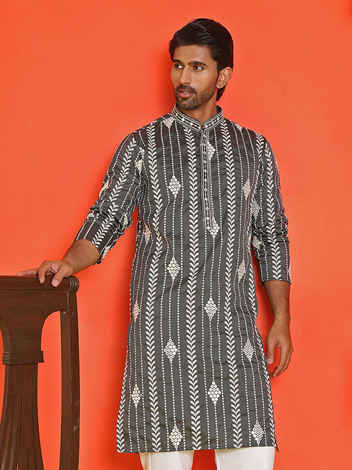 Embroidery And Mirror Work Straight Kurtas.