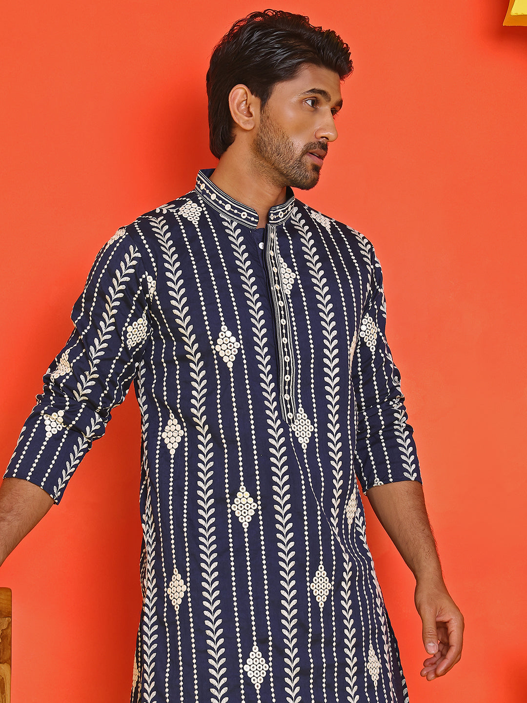 Embroidery And Mirror Work Straight Kurtas.