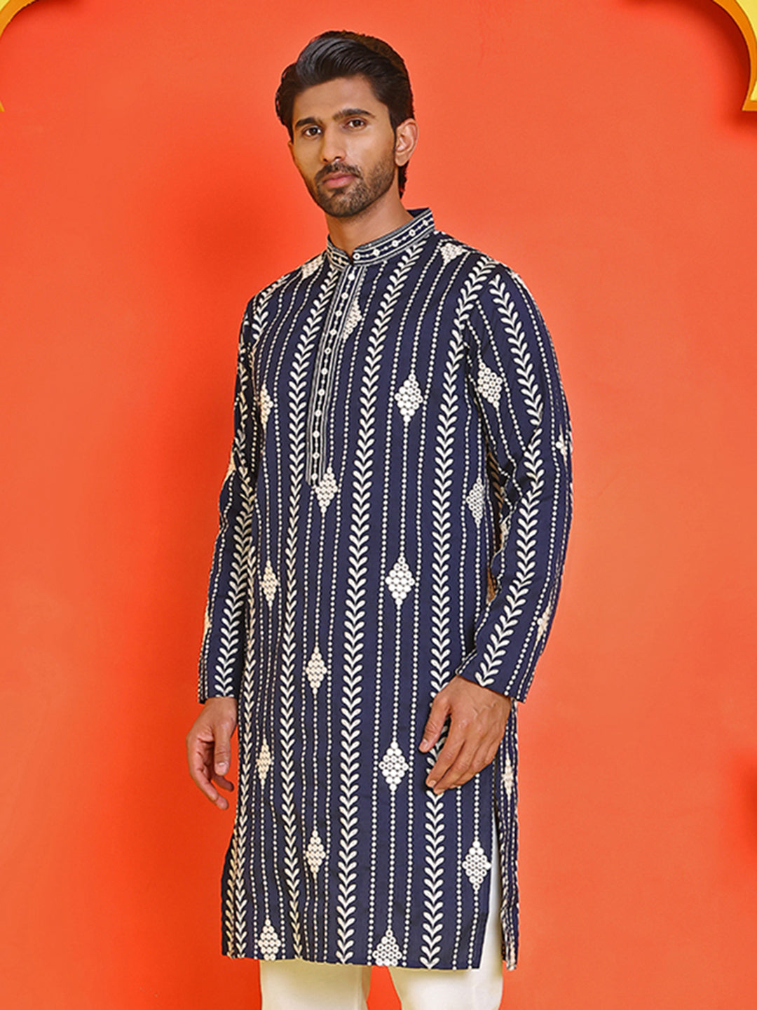 Embroidery And Mirror Work Straight Kurtas.