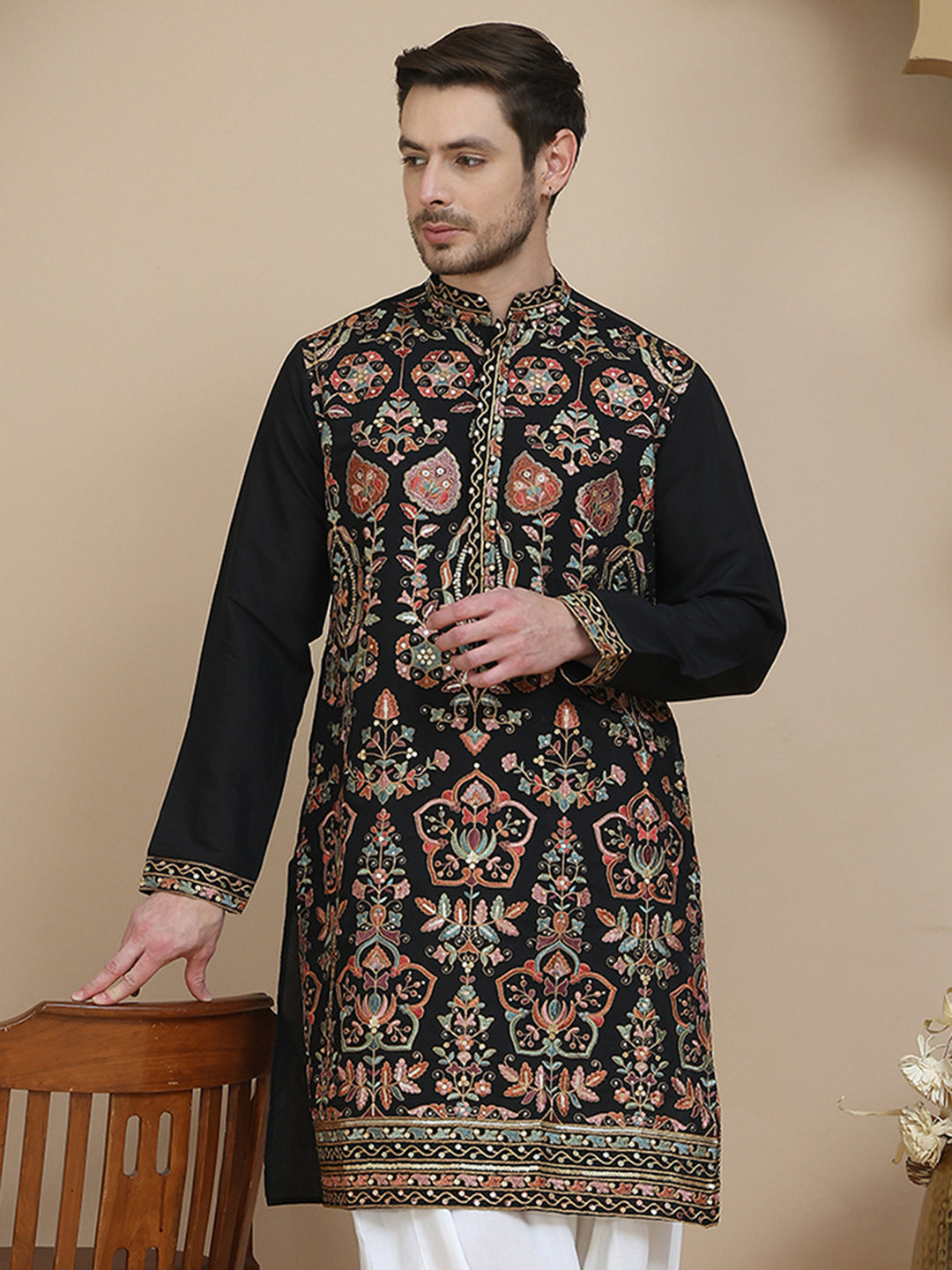 Floral Embroidered Straight Kurtas
