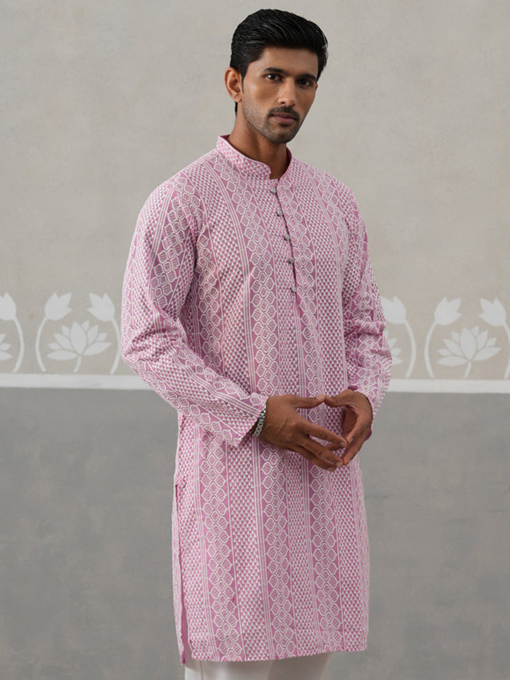 Embroidered Cotton Kurta