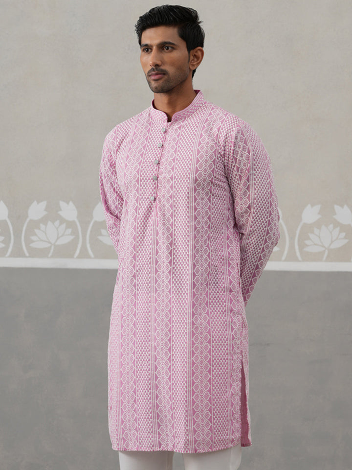 Embroidered Cotton Kurta