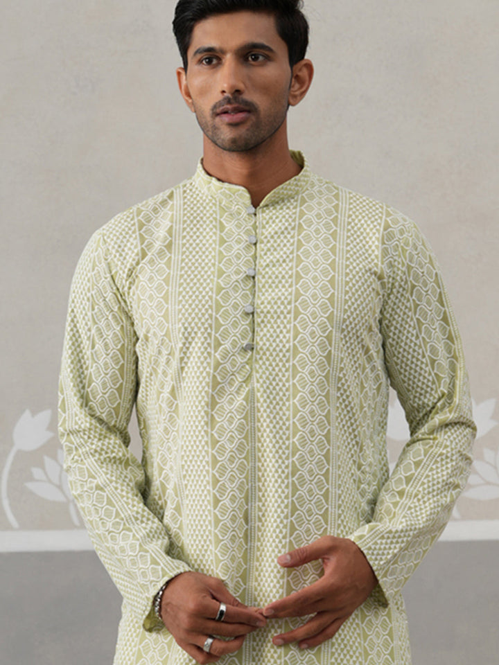 Embroidered Cotton Kurta