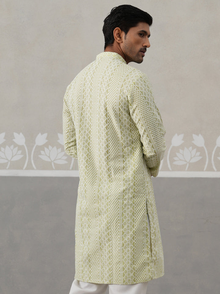 Embroidered Cotton Kurta
