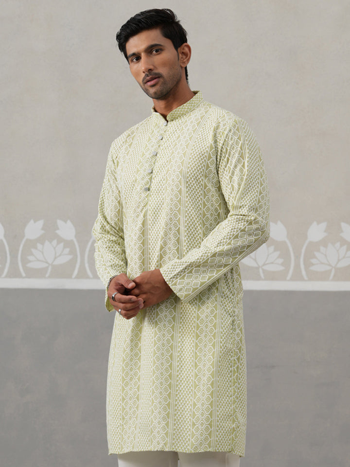 Embroidered Cotton Kurta