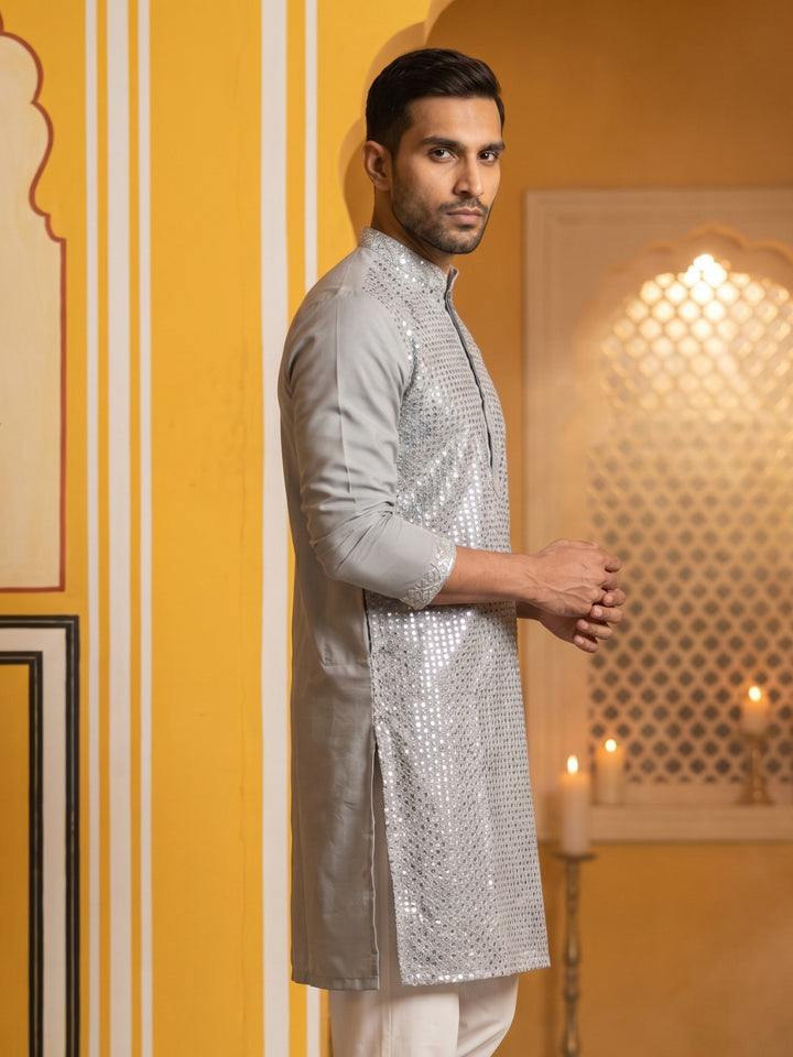 Embroidered Mirror Work Kurta