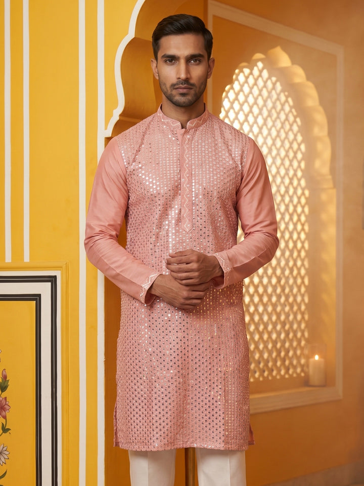 Embroidered Mirror Work Kurta