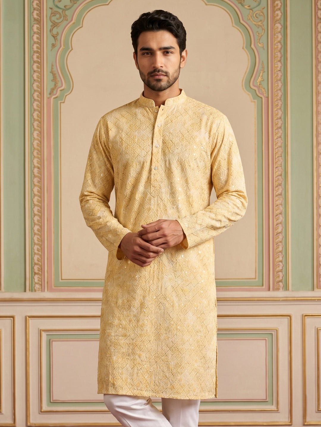 Printed And Emrbroidered Kurta