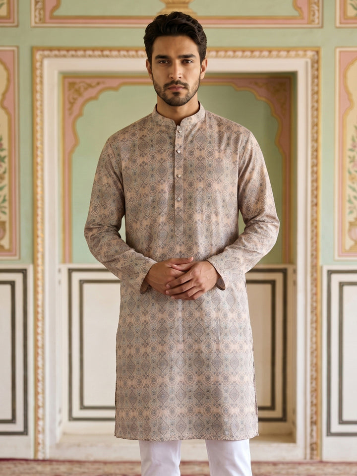Printed And Emrbroidered Kurta