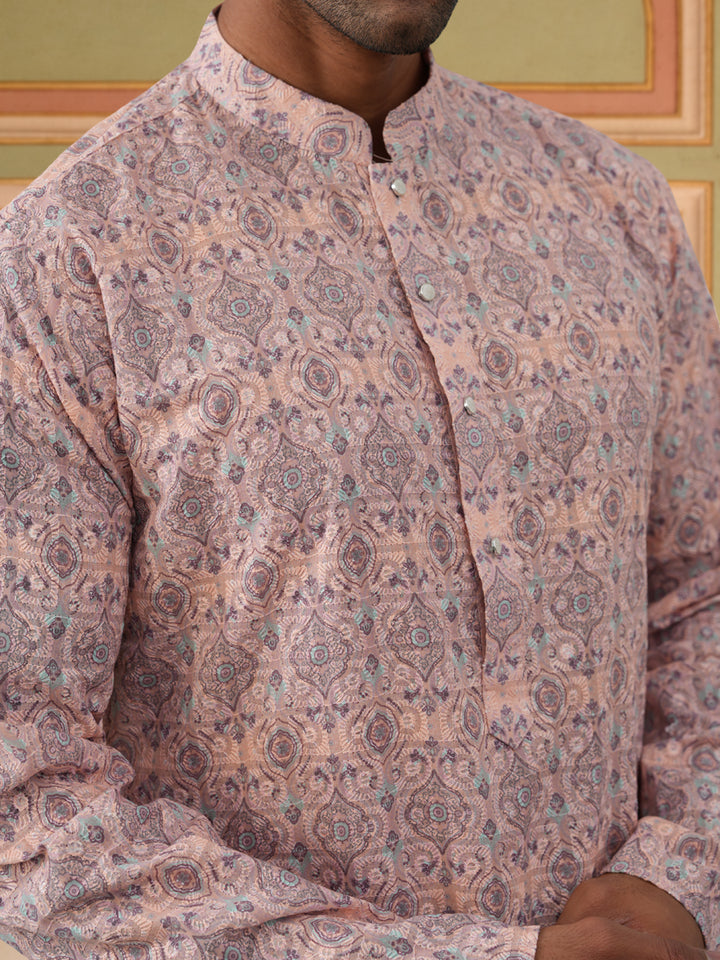 Printed And Emrbroidered Kurta