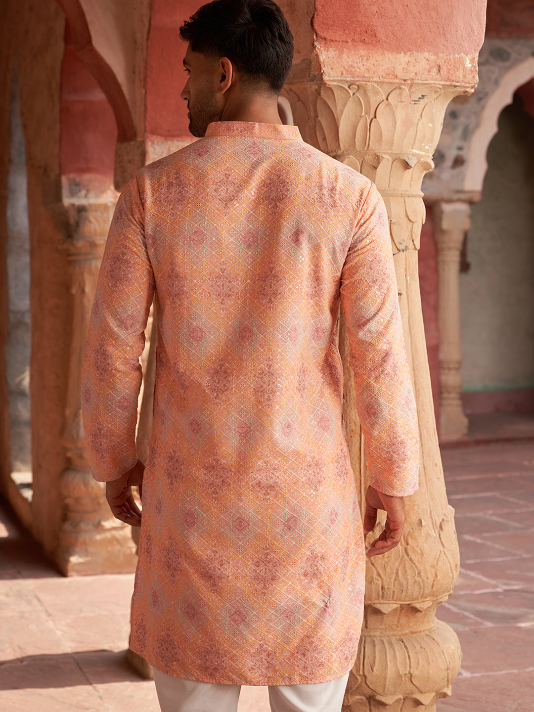 Embroidered Straight Kurtas For Men