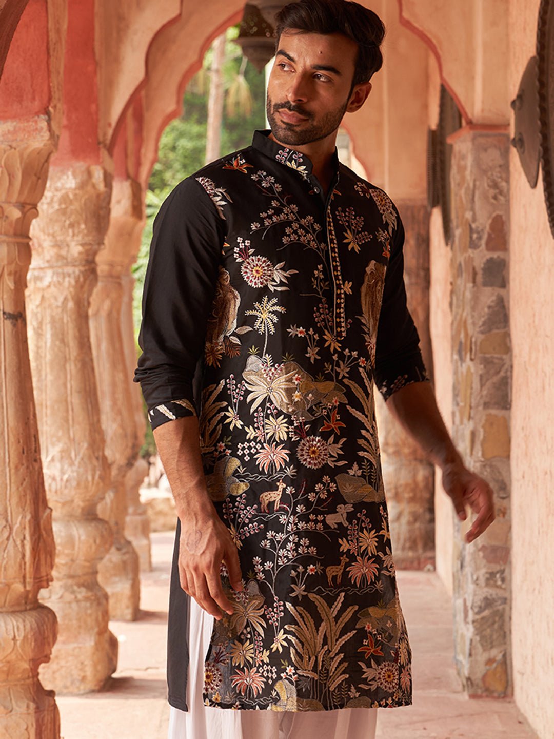 Embroidered Silk Blend Kurtas.