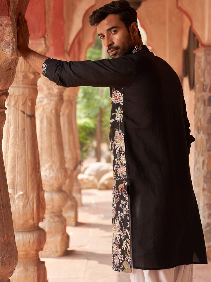 Embroidered Silk Blend Kurtas.
